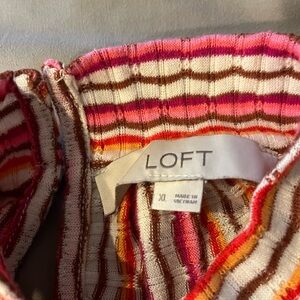 LOFT Vibrant Multicolor Striped Top